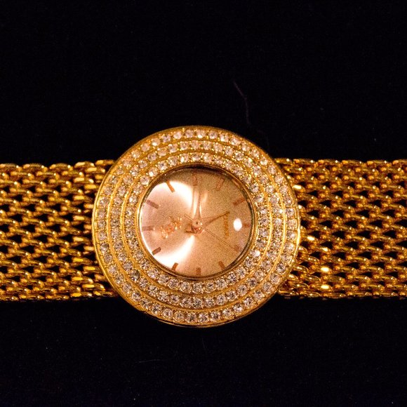 Colleen Lopez Ladies Gold and Crystal Dress Watch - Picture 7 of 11